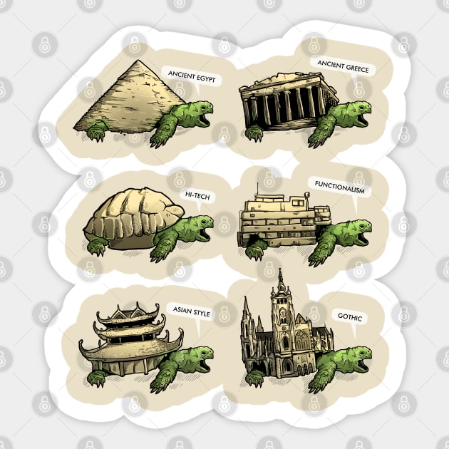 Turtle architecture Sticker by raxarts